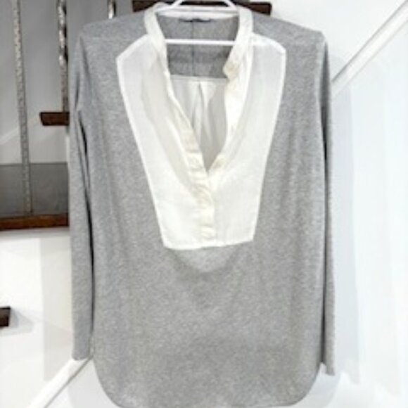 EUC Vince Easy Bib Front Mandarin Collar Shirt sz M - Picture 1 of 9